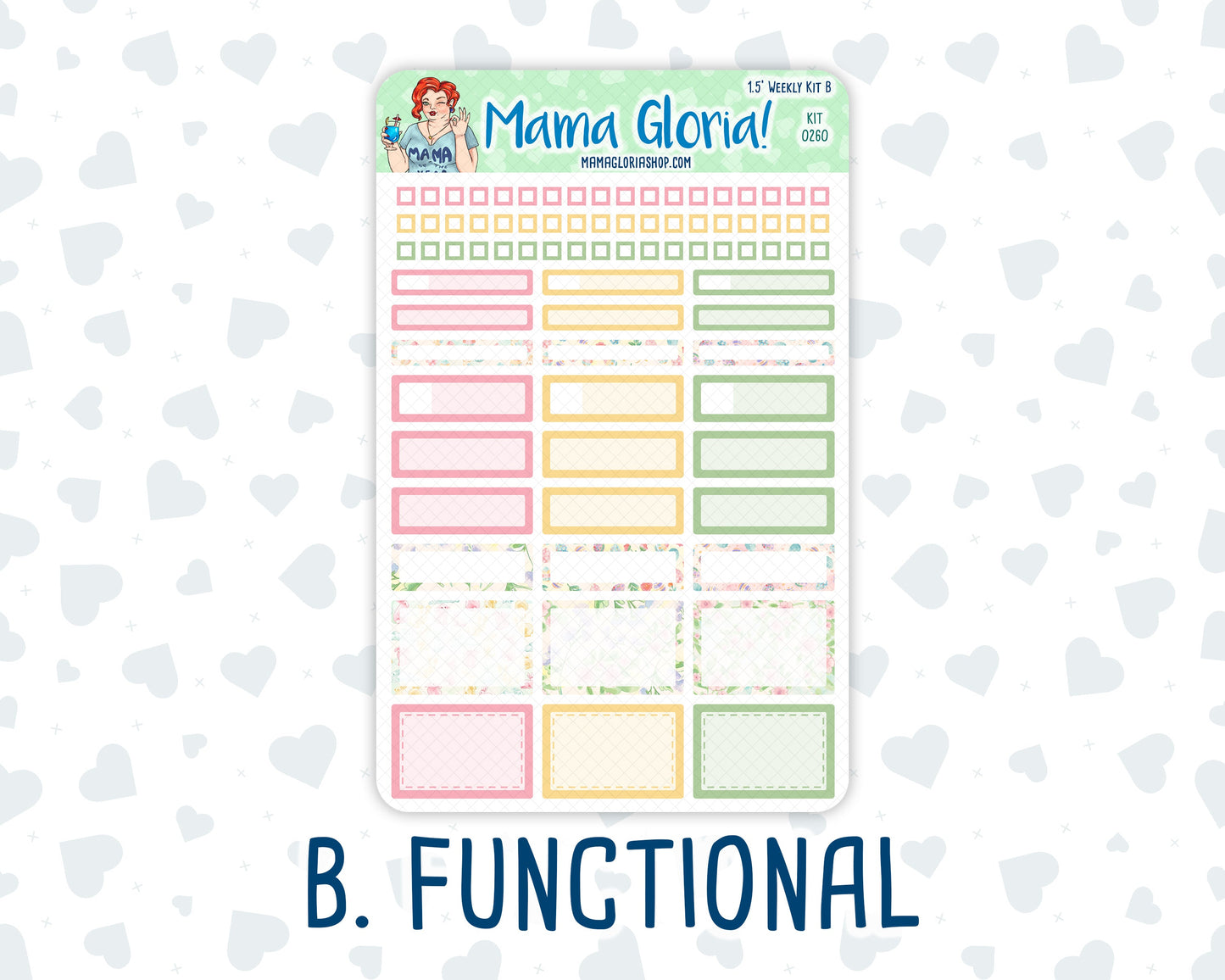Kit 0260 - 1.5" Wide Column - Weekly Kit - April - Pastel Egg Hunt  - For Vertical & Hourly Planners