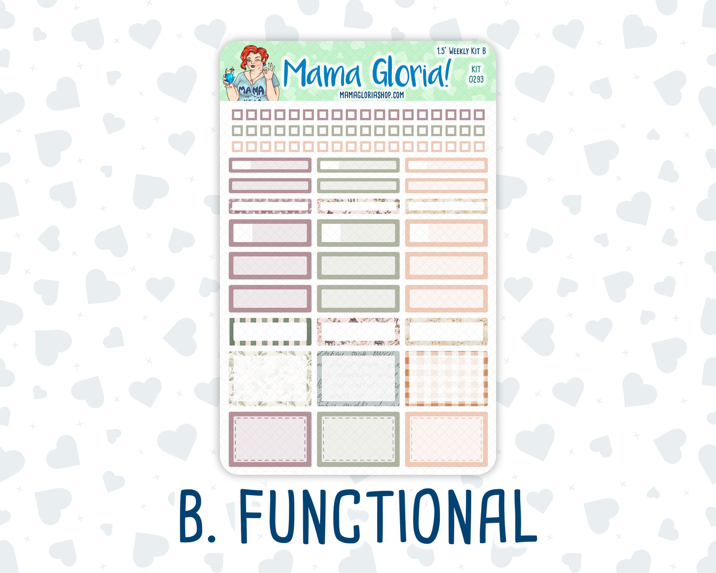 Kit 0293 - 1.5" Wide Column - Weekly Kit - September - Fleur de Provence  - For Vertical & Hourly Planners
