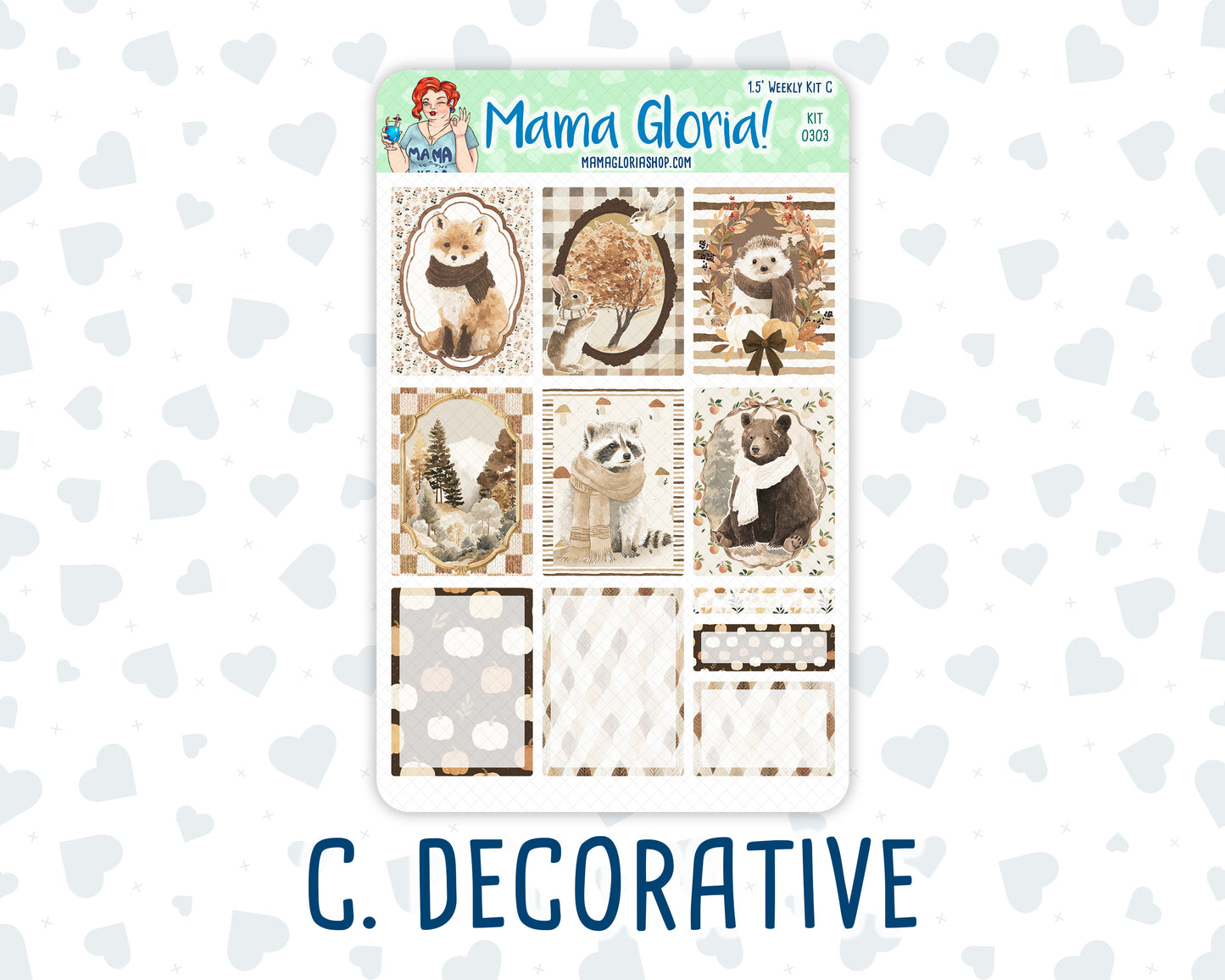 Kit 0303 - 1.5" Wide Column - Weekly Kit - November - Into The Woods  - For Vertical & Hourly Planners