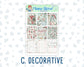 Kit 0245 - 1.5" Wide Column - Weekly Kit - December - Vintage Christmas  - For Vertical & Hourly Planners