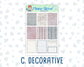 Kit 0250 - 1.5" Wide Column - Weekly Kit - Quiet January  - For Vertical & Hourly Planners