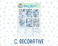 Kit 0249 - 1.5" Wide Column - Weekly Kit - January - Icy Lace  - For Vertical & Hourly Planners