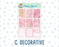 Kit 0253 - 1.5" Wide Column - Weekly Kit - February - Rosy Daydreams  - For Vertical & Hourly Planners