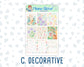 Kit 0260 - 1.5" Wide Column - Weekly Kit - April - Pastel Egg Hunt  - For Vertical & Hourly Planners