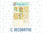 Kit 0229 - 1.5" Wide Column - Weekly Kit - August - Golden Faces  - For Vertical & Hourly Planners