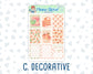 Kit 0228 - 1.5" Wide Column - Weekly Kit - August - Just Peachy  - For Vertical & Hourly Planners