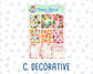 Kit 0271 - 1.5" Wide Column - Weekly Kit - June - Strawberry Shore  - For Vertical & Hourly Planners