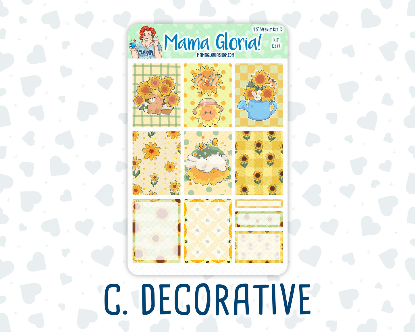 Kit 0277 - 1.5" Wide Column - Weekly Kit - August - Sunflower Drama Club  - For Vertical & Hourly Planners