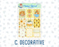 Kit 0277 - 1.5" Wide Column - Weekly Kit - August - Sunflower Drama Club  - For Vertical & Hourly Planners