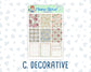 Kit 0257 - 1.5" Wide Column - Weekly Kit - March - Blush Garden  - For Vertical & Hourly Planners