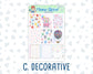 Kit 0225 - 1.5" Wide Column - Weekly Kit - July - Carnival Joy  - For Vertical & Hourly Planners
