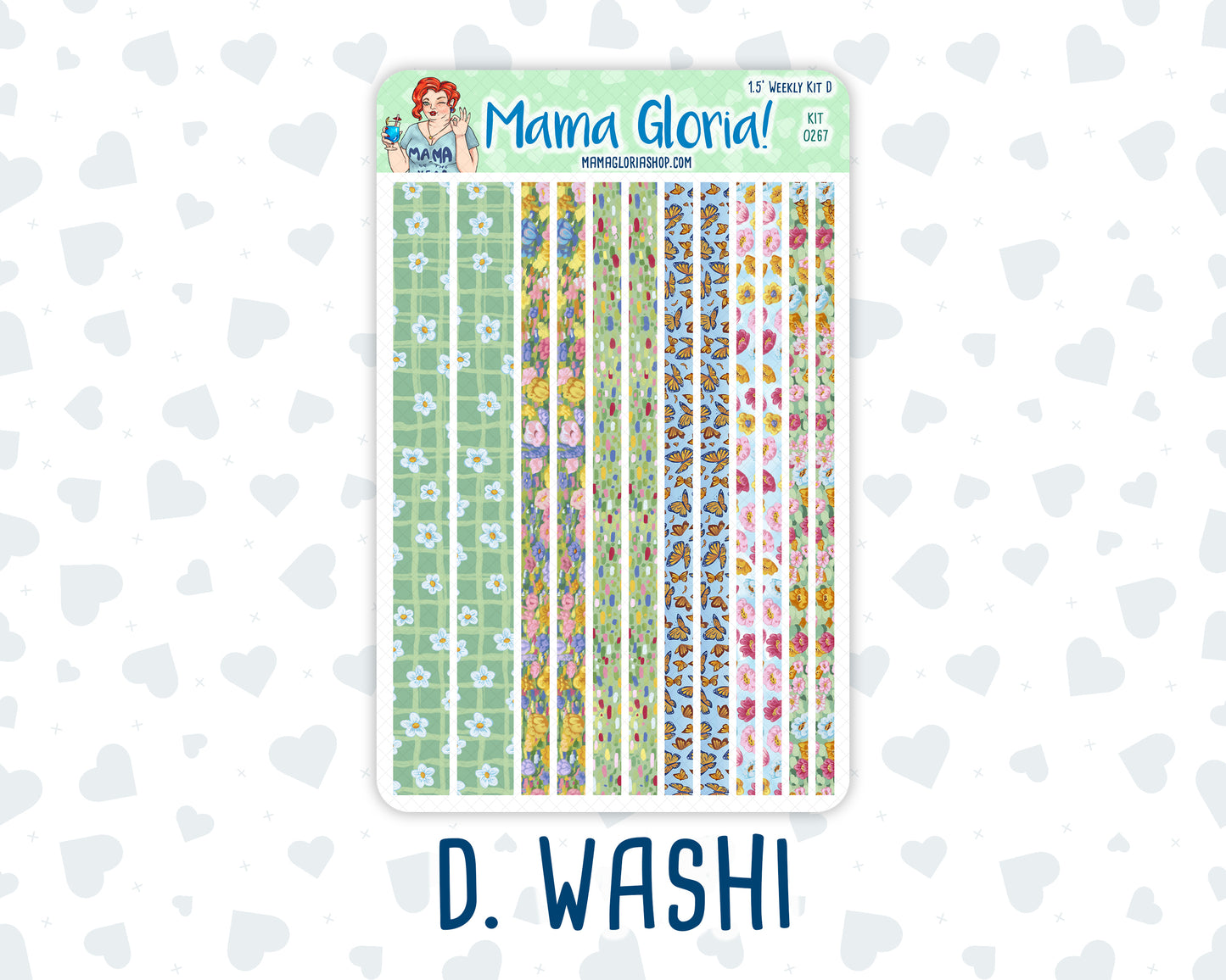Kit 0267 - 1.5" Wide Column - Weekly Kit - May - Flowers For Mama  - For Vertical & Hourly Planners