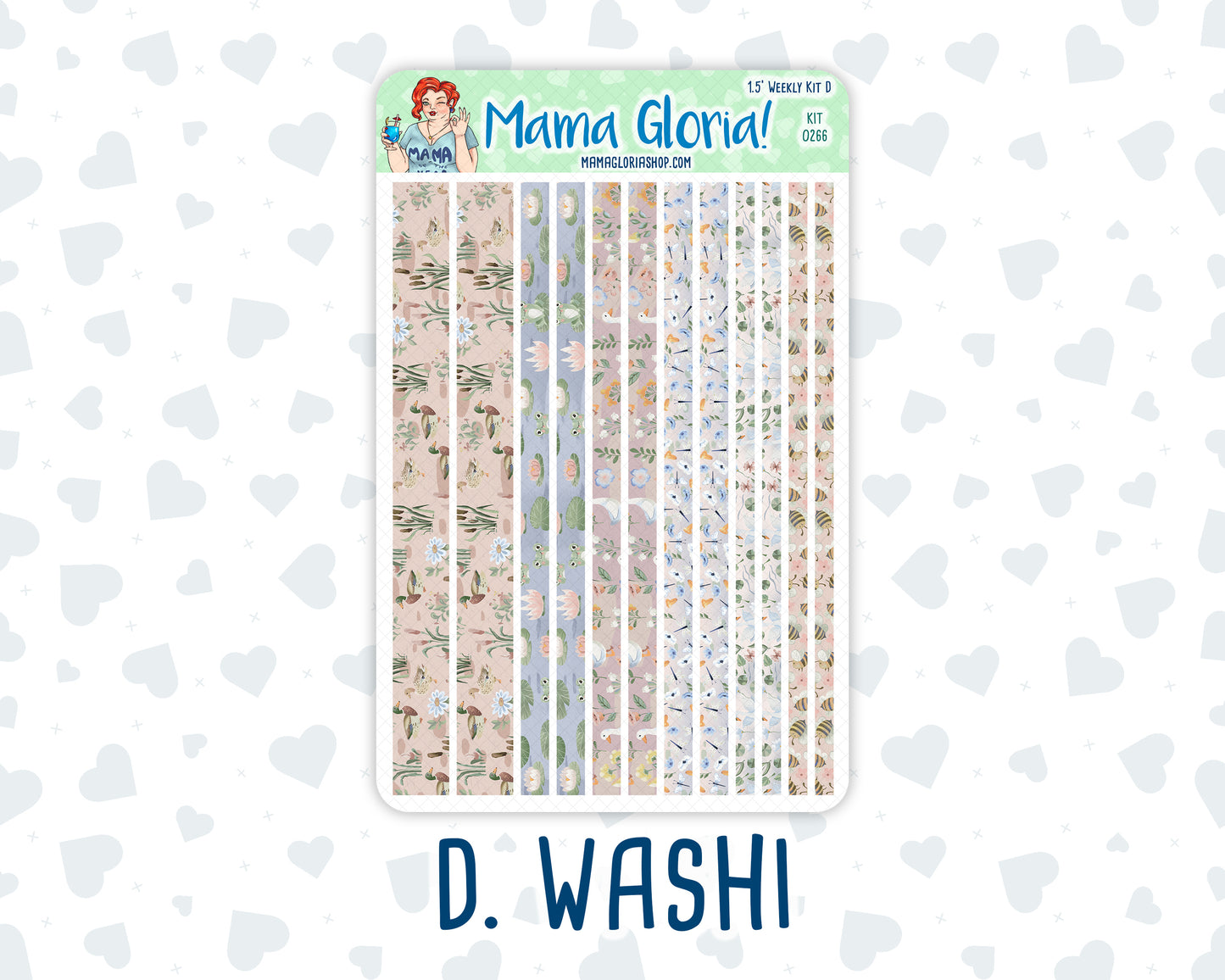 Kit 0266 - 1.5" Wide Column - Weekly Kit - May - Froggy Lake Picnic  - For Vertical & Hourly Planners