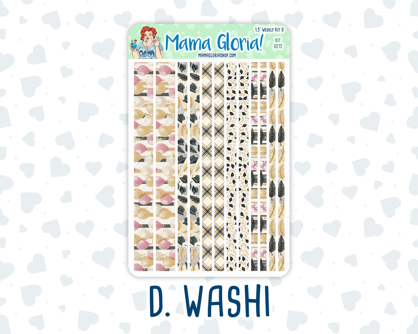 Kit 0272 - 1.5" Wide Column - Weekly Kit - May - Graduation  - For Vertical & Hourly Planners