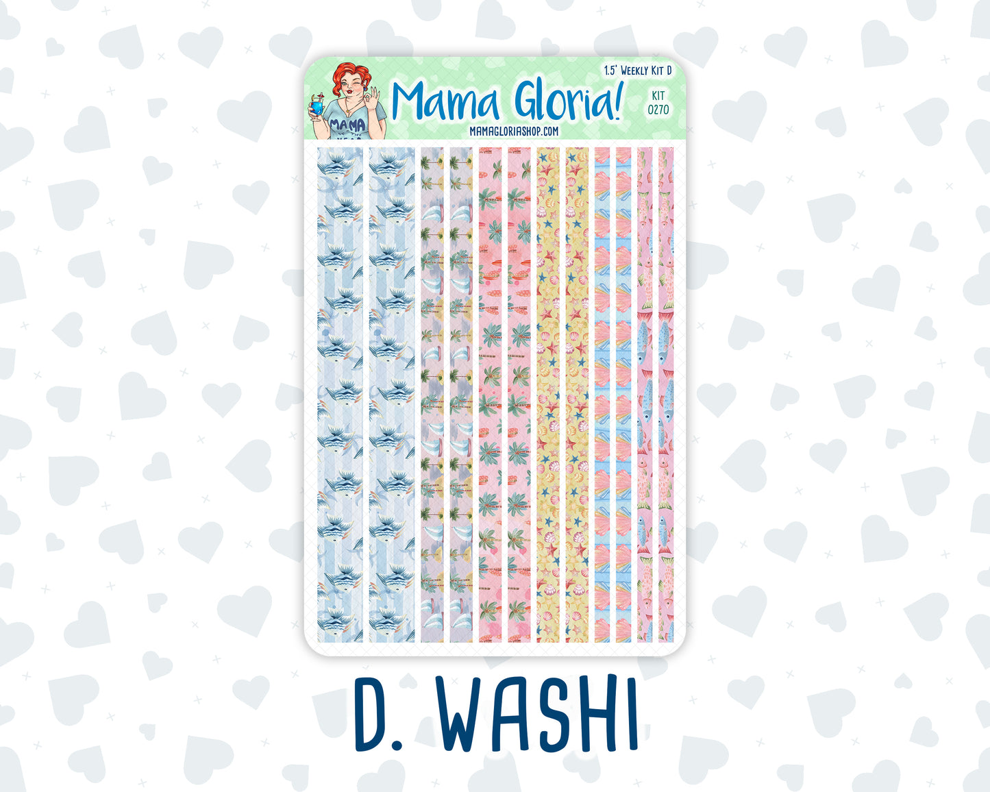 Kit 0270 - 1.5" Wide Column - Weekly Kit - June - Beachside Bliss  - For Vertical & Hourly Planners