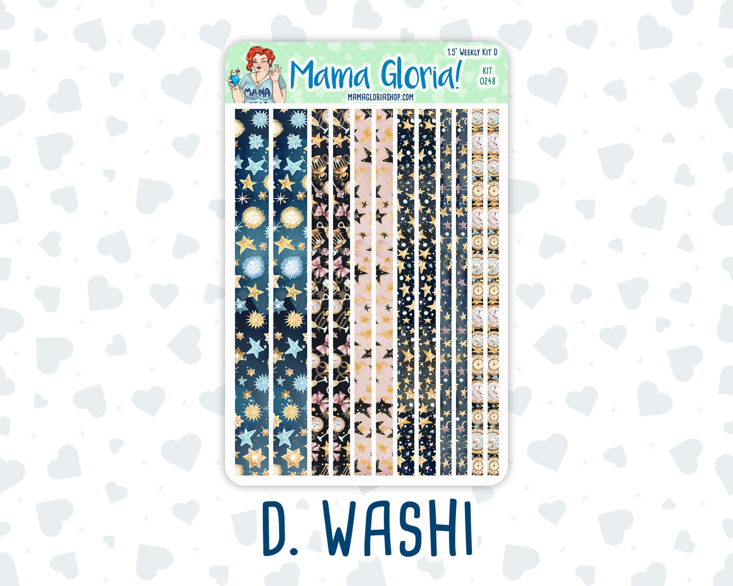 Kit 0248 - 1.5" Wide Column - Weekly Kit - January - Midnight Countdown  - For Vertical & Hourly Planners