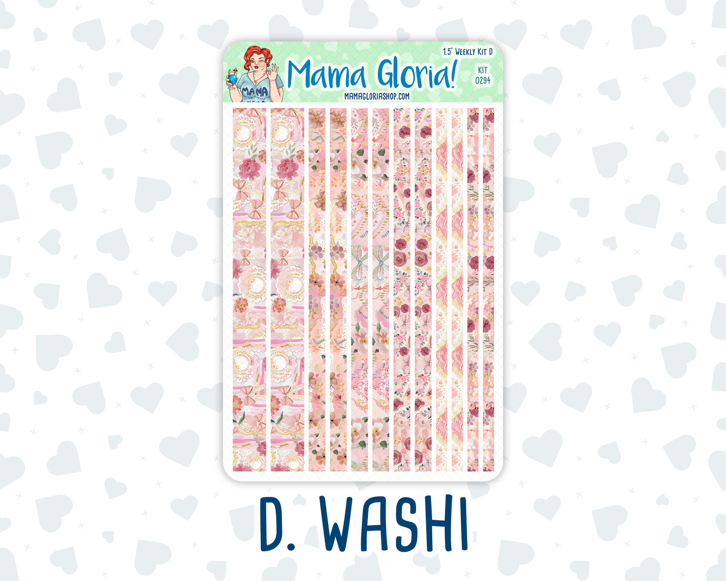Kit 0294 - 1.5" Wide Column - Weekly Kit - September - Rosy Reveria  - For Vertical & Hourly Planners
