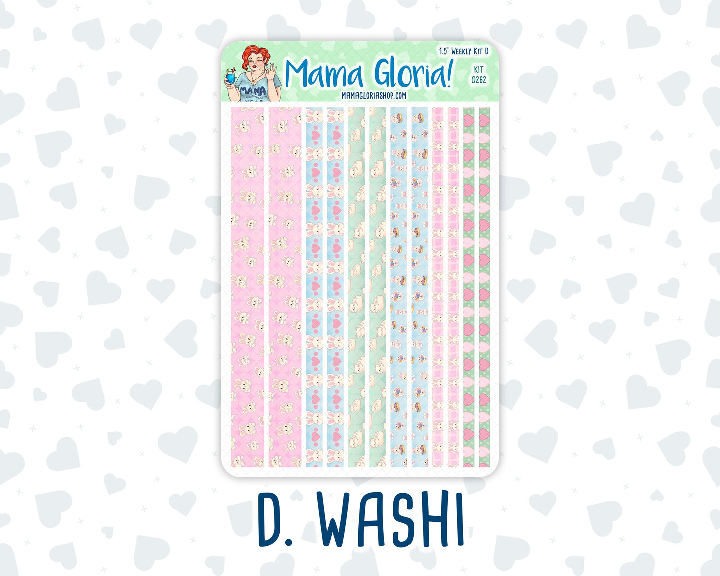 Kit 0262 - 1.5" Wide Column - Weekly Kit - April - Spring Puffs  - For Vertical & Hourly Planners