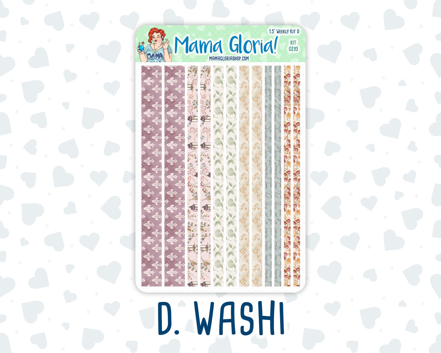 Kit 0293 - 1.5" Wide Column - Weekly Kit - September - Fleur de Provence  - For Vertical & Hourly Planners