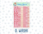Kit 0254 - 1.5" Wide Column - Weekly Kit - February - Valentine Village  - For Vertical & Hourly Planners
