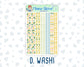 Kit 0227 - 1.5" Wide Column - Weekly Kit - July - Lemon Grove  - For Vertical & Hourly Planners