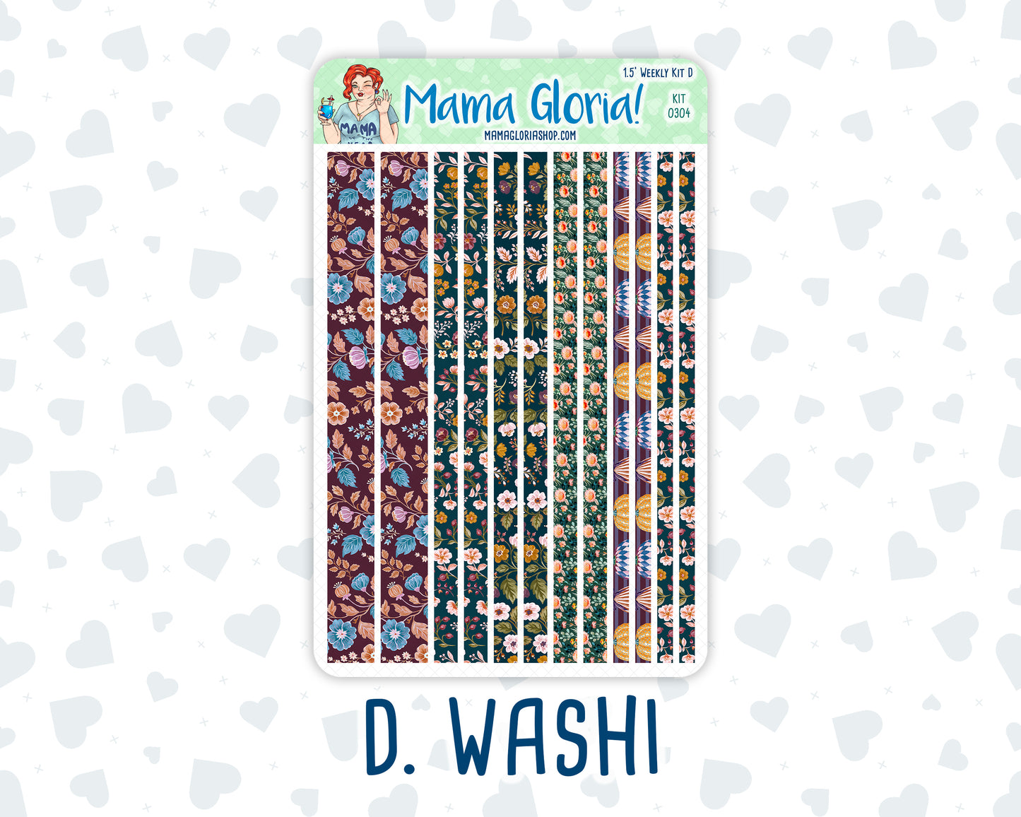 Kit 0304 - 1.5" Wide Column - Weekly Kit - November - Autumn In Bloom  - For Vertical & Hourly Planners