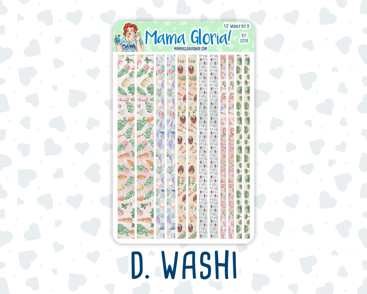 Kit 0259 - 1.5" Wide Column - Weekly Kit - March - Spring Garden Chores  - For Vertical & Hourly Planners