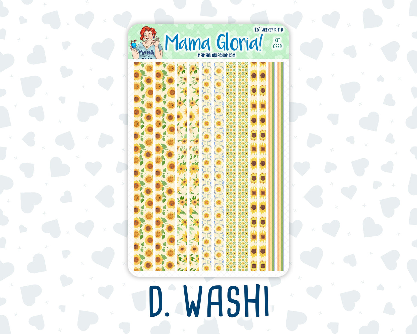Kit 0229 - 1.5" Wide Column - Weekly Kit - August - Golden Faces  - For Vertical & Hourly Planners