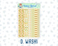 Kit 0229 - 1.5" Wide Column - Weekly Kit - August - Golden Faces  - For Vertical & Hourly Planners