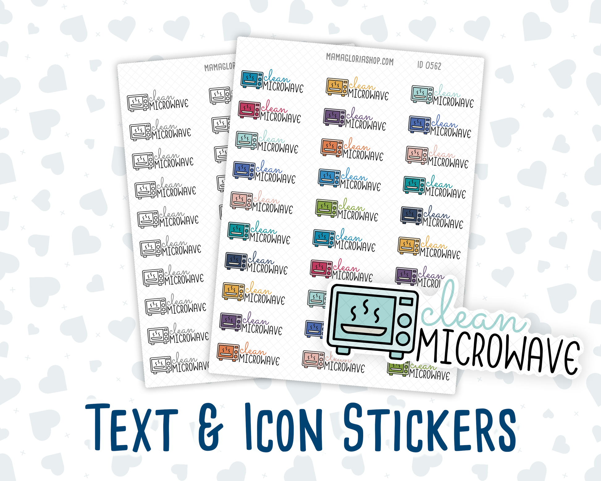 Microwave Sticker Clean Microwave - Text Sticker With Icon – mamagloriashop