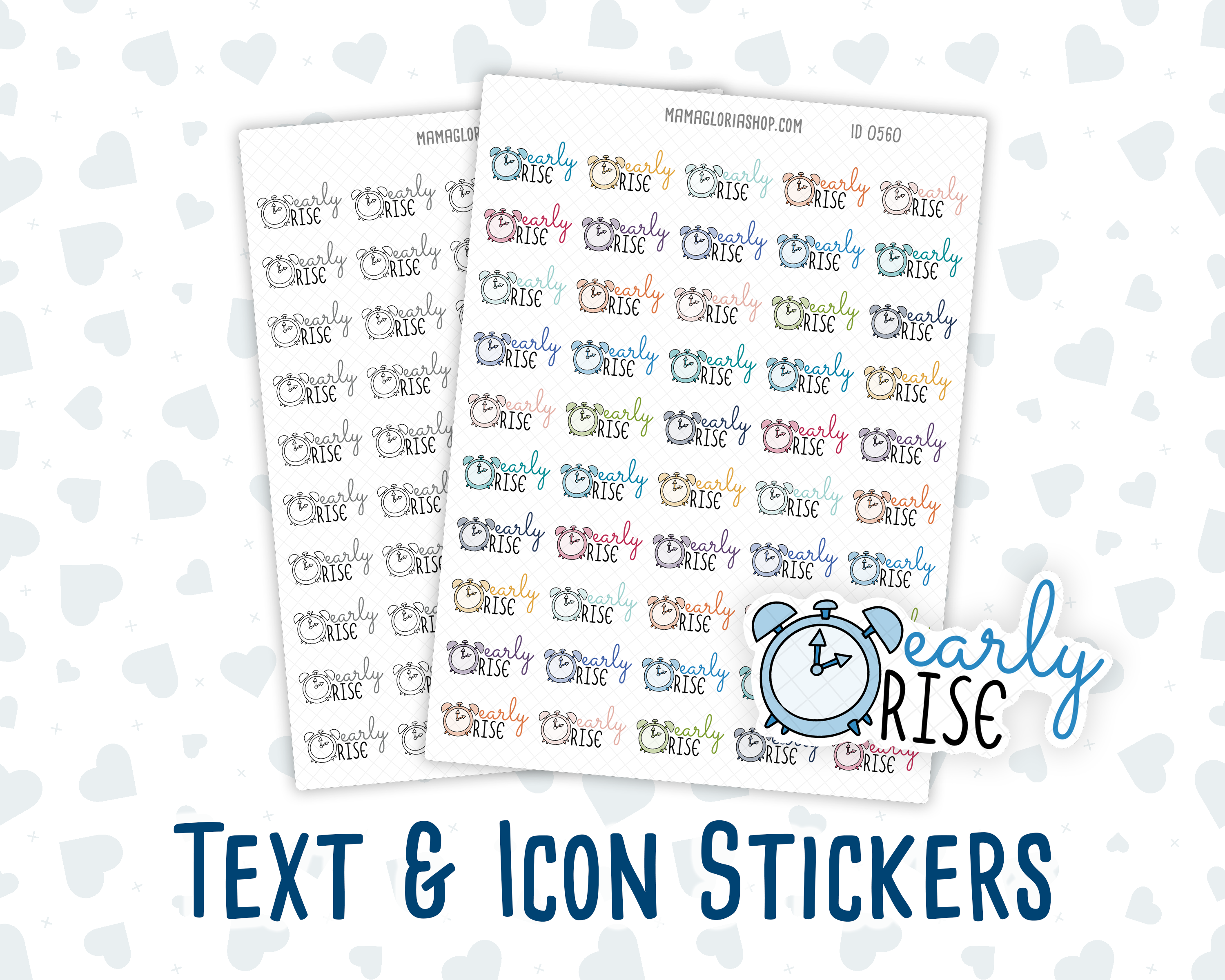 Early Rise Transfers Early Rise - Text Sticker With Icon – mamagloriashop