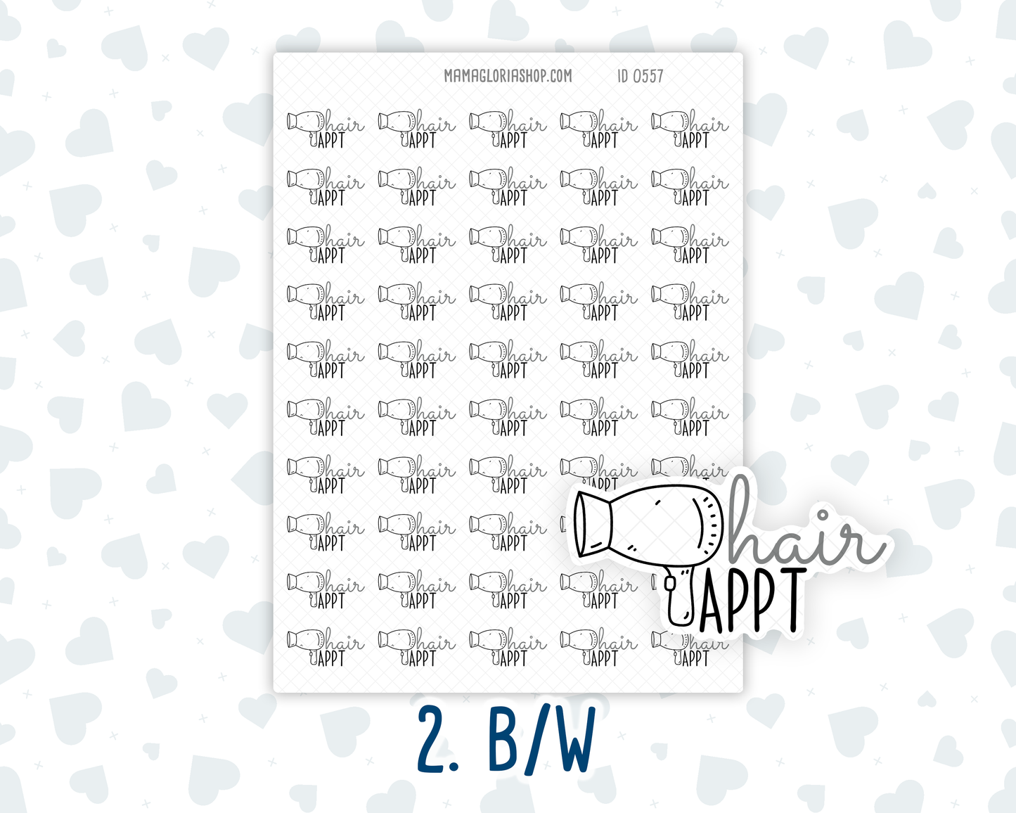 Hair Appt - Text Sticker With Icon