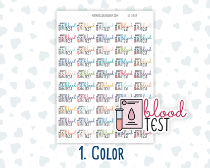 Blood Test - Text Sticker With Icon