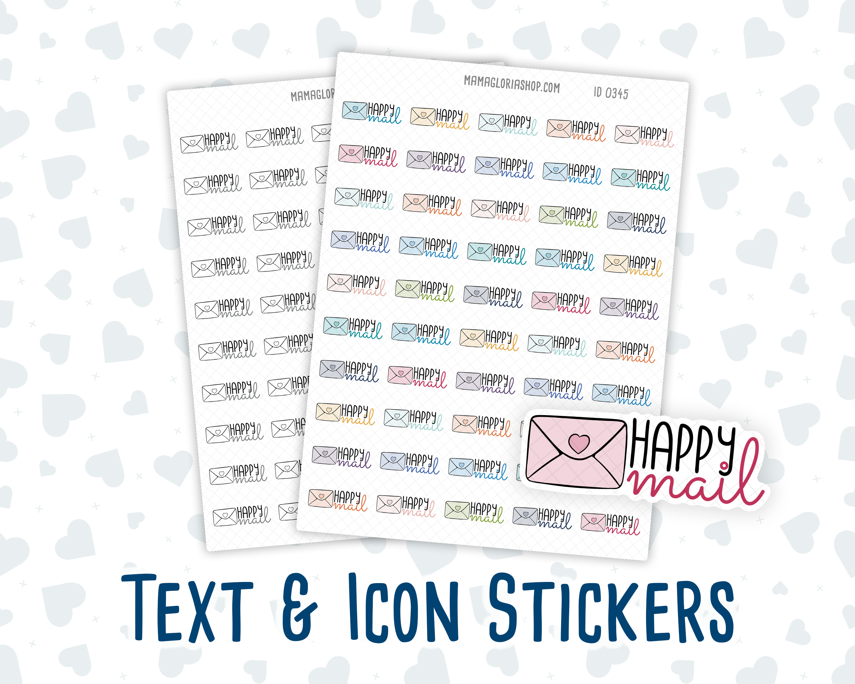Happy Mail - Text Sticker With Icon – mamagloriashop