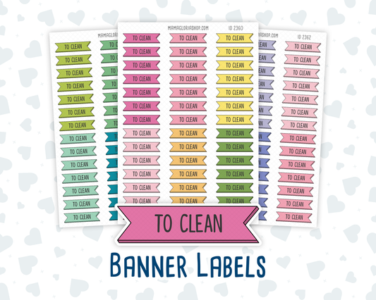 To Clean - Banner Label Stickers - Functional - For Planners –  Color Pop