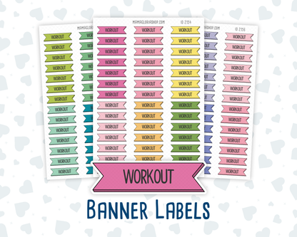Workout - Banner Label Stickers - Functional - For Planners –  Color Pop
