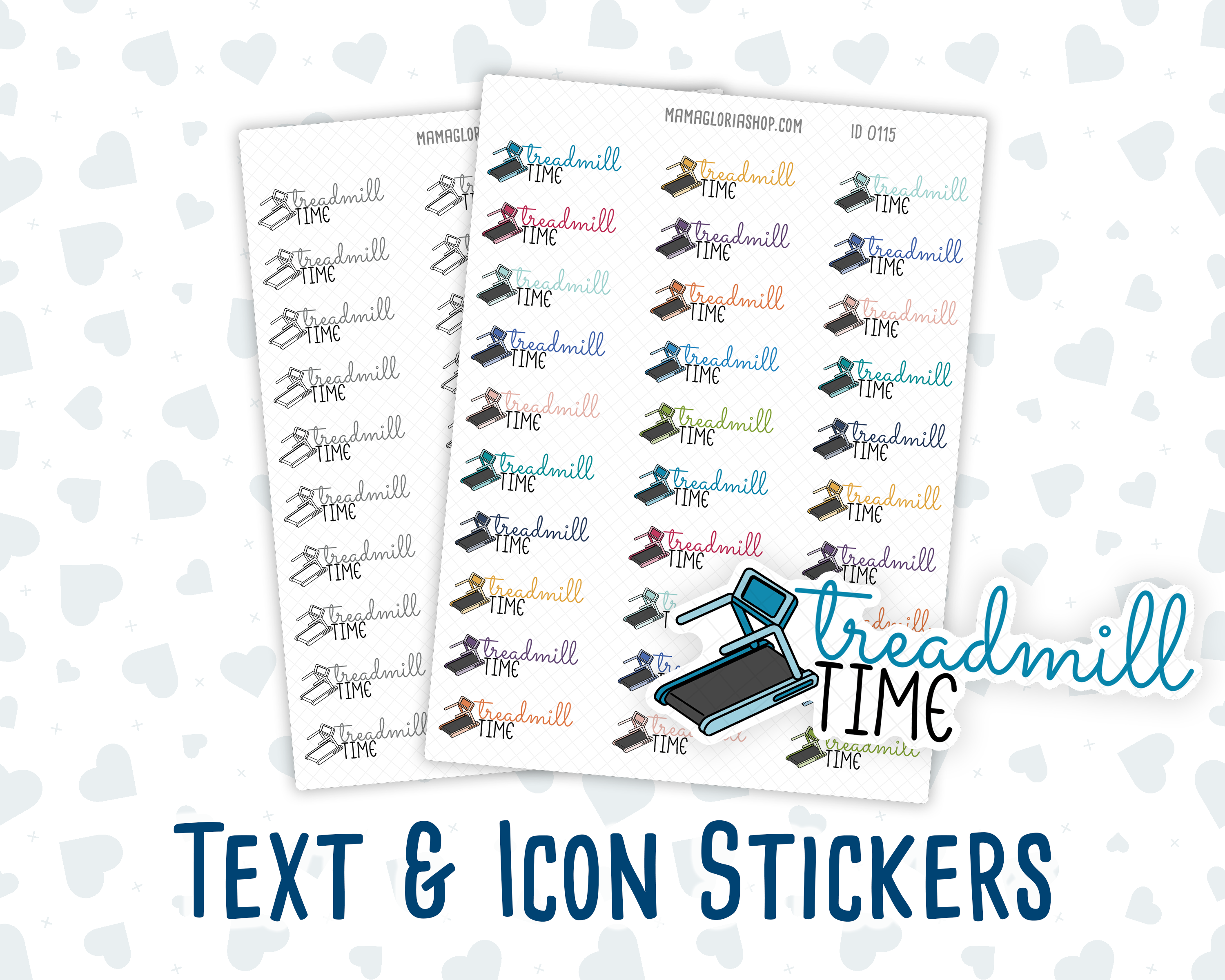 Treadmill Time - Text Sticker With Icon – mamagloriashop