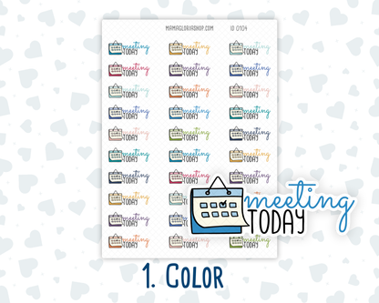 Meeting Today - Text Sticker With Icon