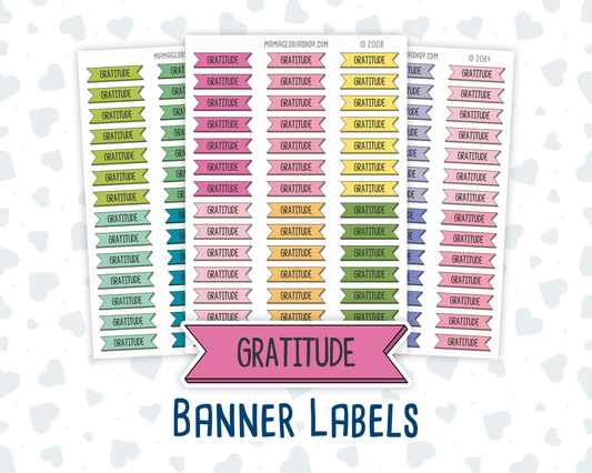 Gratitude- Banner Label Stickers - Functional - For Planners –  Color Pop