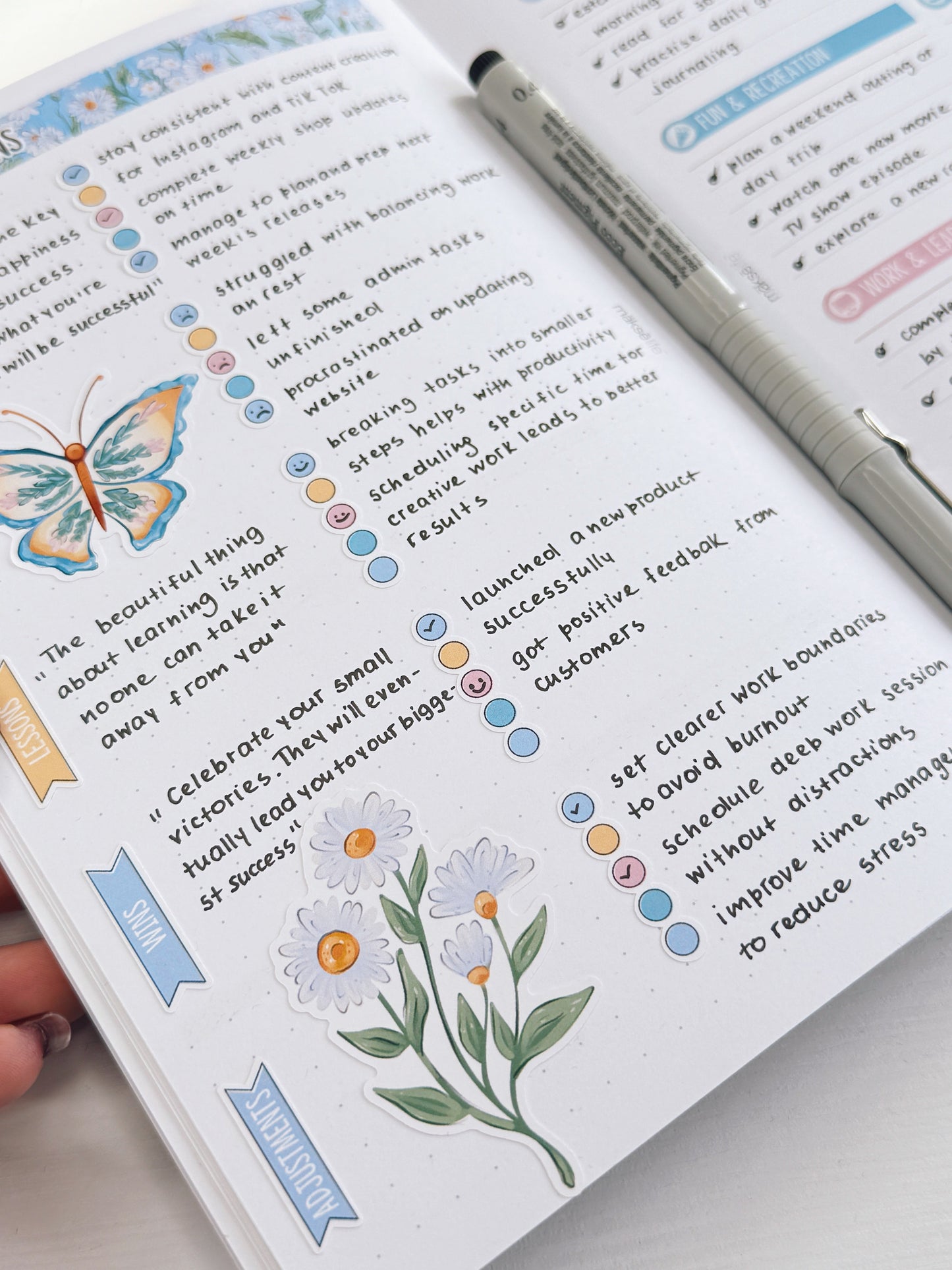Kit 0262 - 7x9 | A5 MakseLife - Weekly Actions & Reflections - April - Spring Puffs