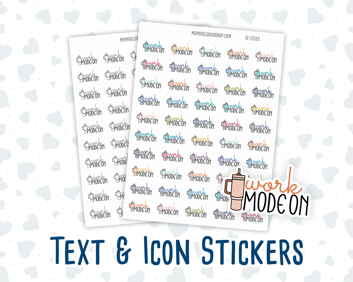 Work Mode On - Text Sticker With Icon