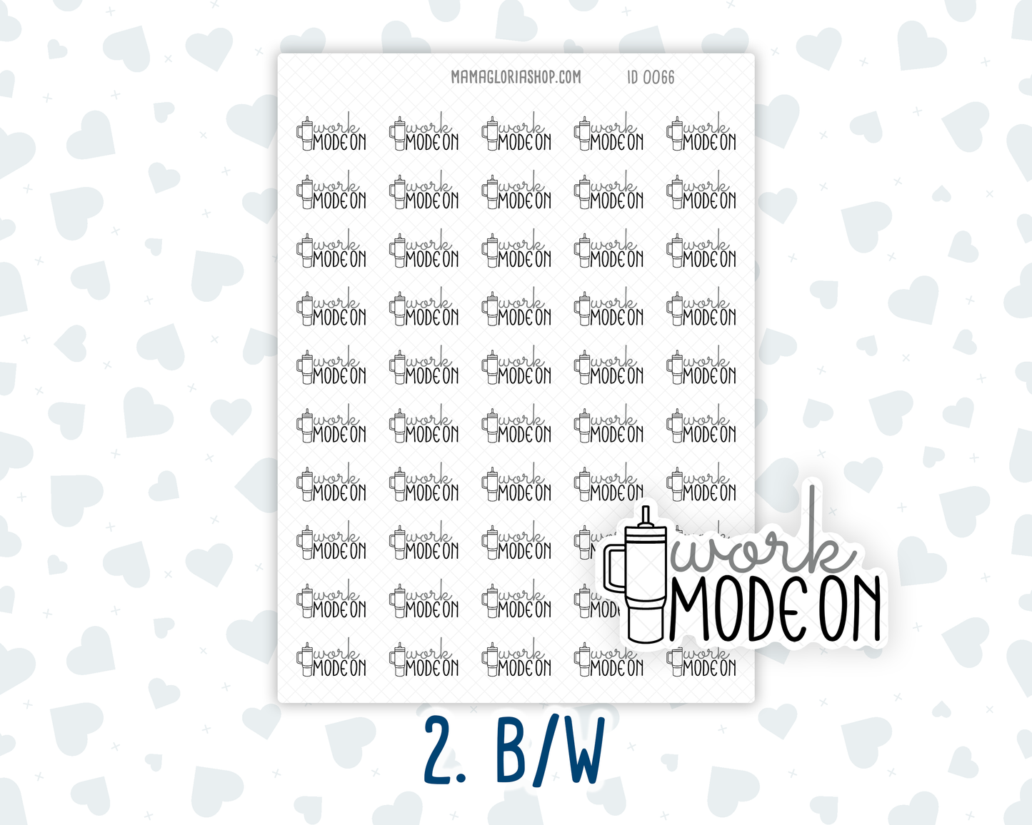 Work Mode On - Text Sticker With Icon
