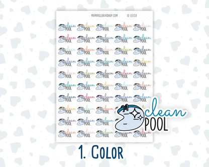 Clean Pool - Text Sticker With Icon