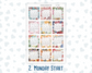 Mini Monthly Calendar Stickers 2026 — Sunday or Monday Start | Small Planner Calendar | 1.3” Wide Planner Stickers