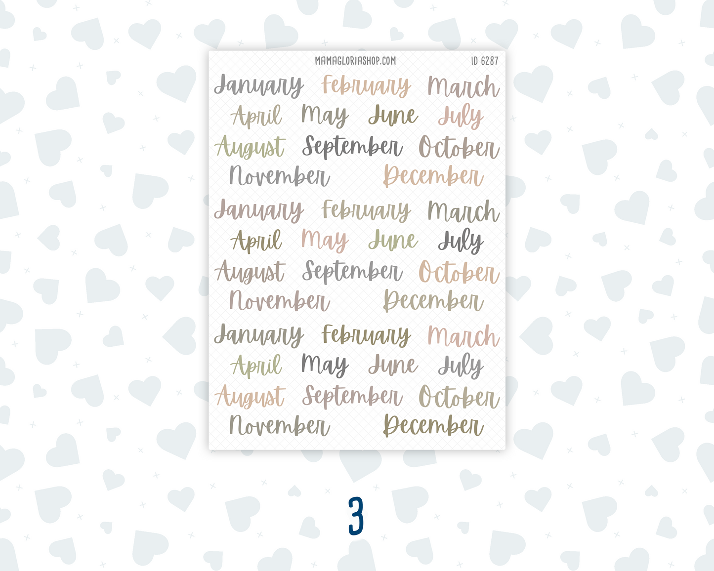 Hand-Lettered Monthly Headers – Bold Script Style