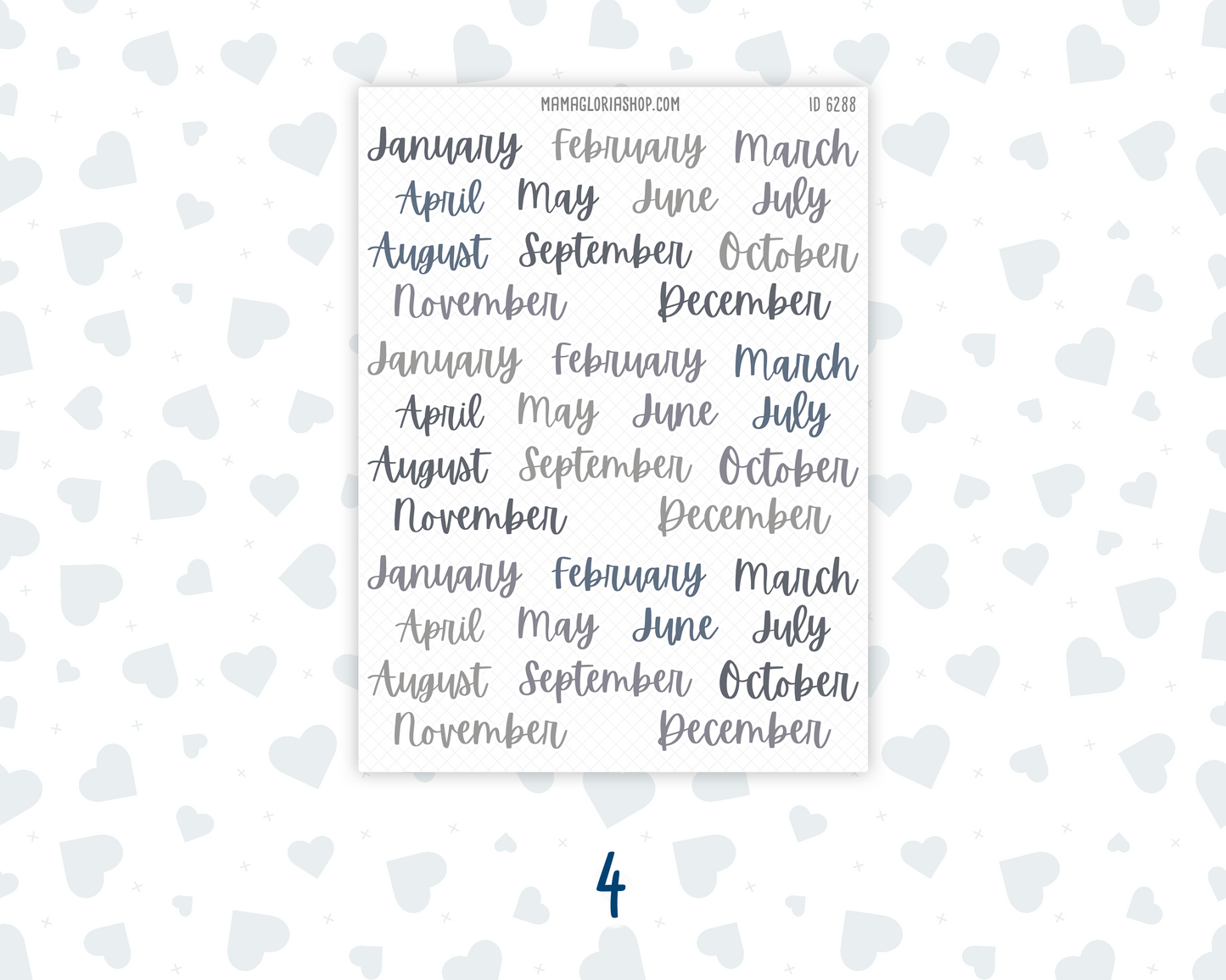 Hand-Lettered Monthly Headers – Bold Script Style