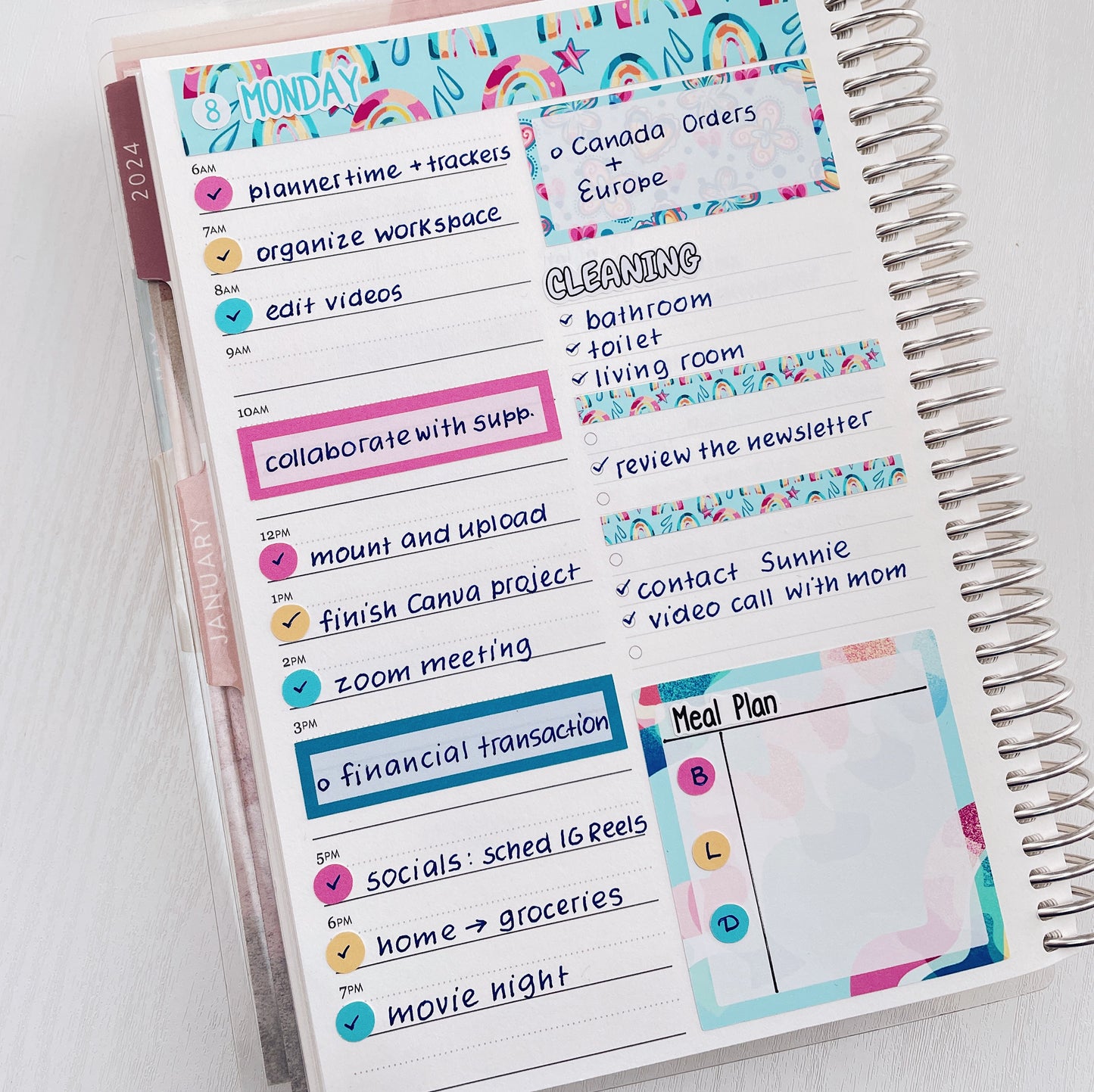 Kit 0154 7x9 Daily Duo - Unicorn Magic - March- Spring- Planner