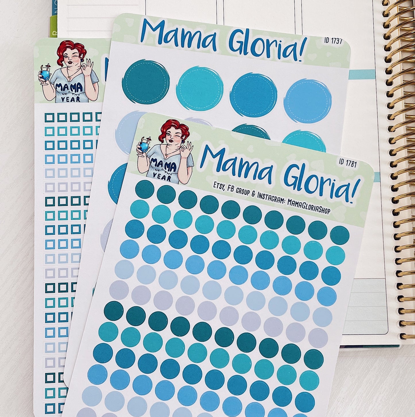 Functional Sticker Pack - January Colors - Checkboxes - Dots - Circles 2024