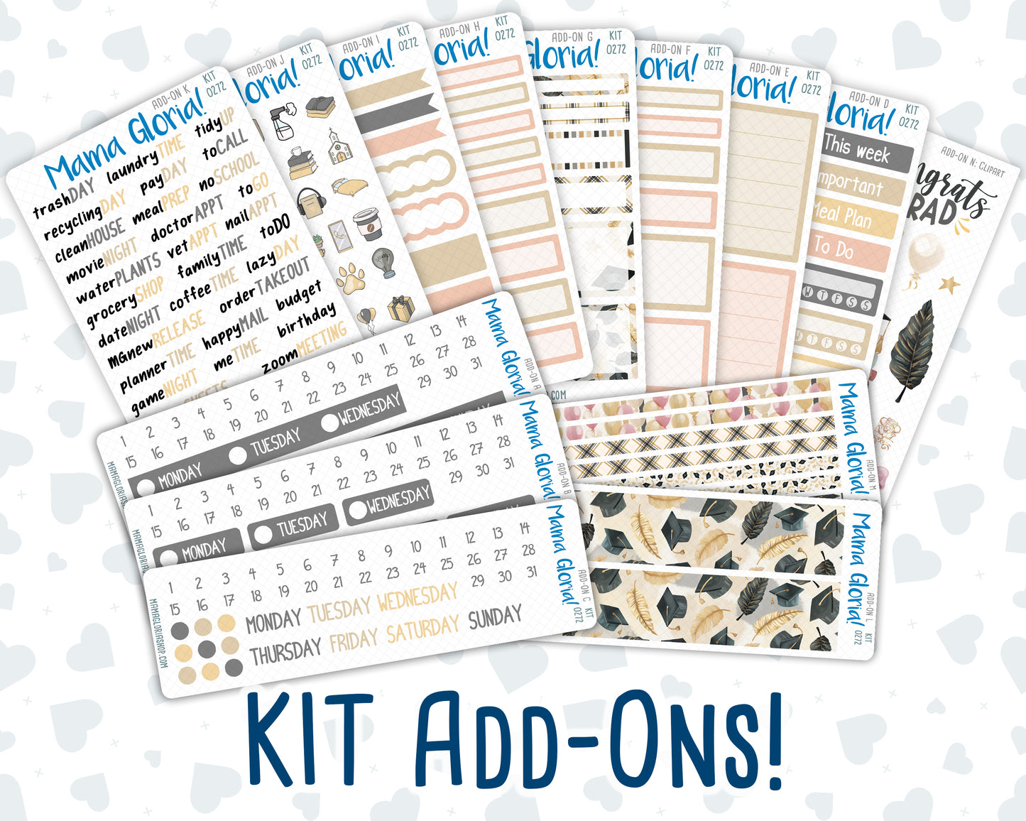 Kit 0272 - Add Ons - May - Graduation - Planner Stickers