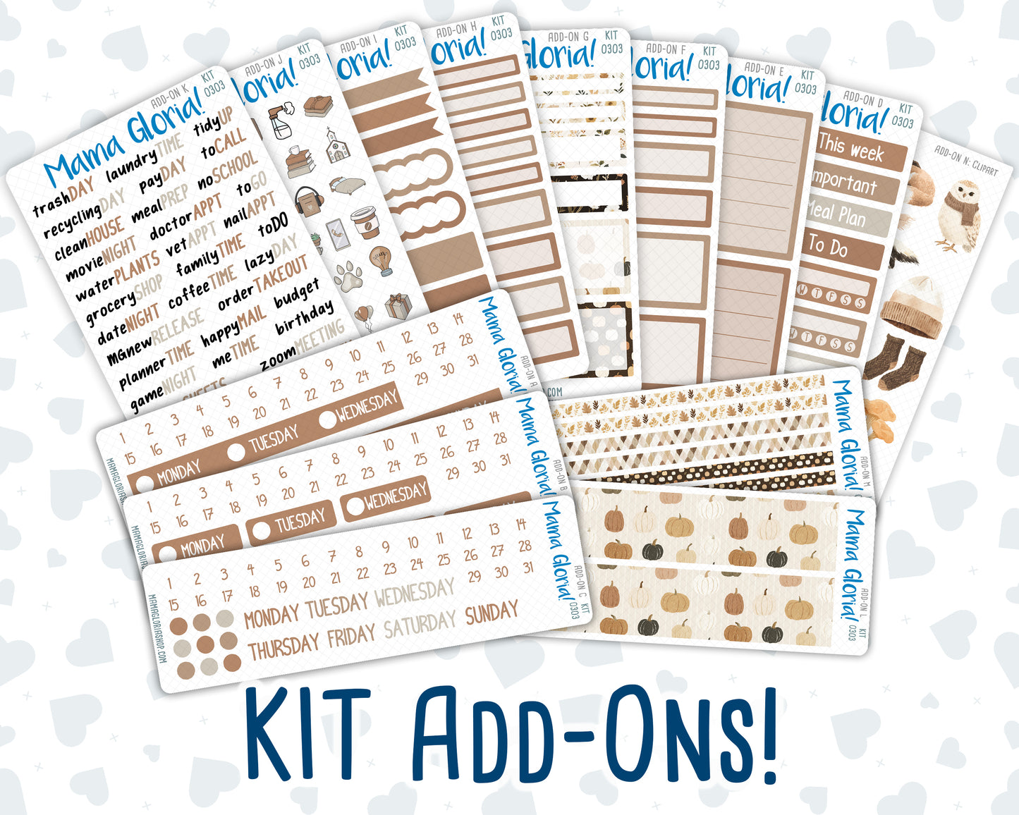 Kit 0303 - Add Ons - November - Into The Woods - Planner Stickers